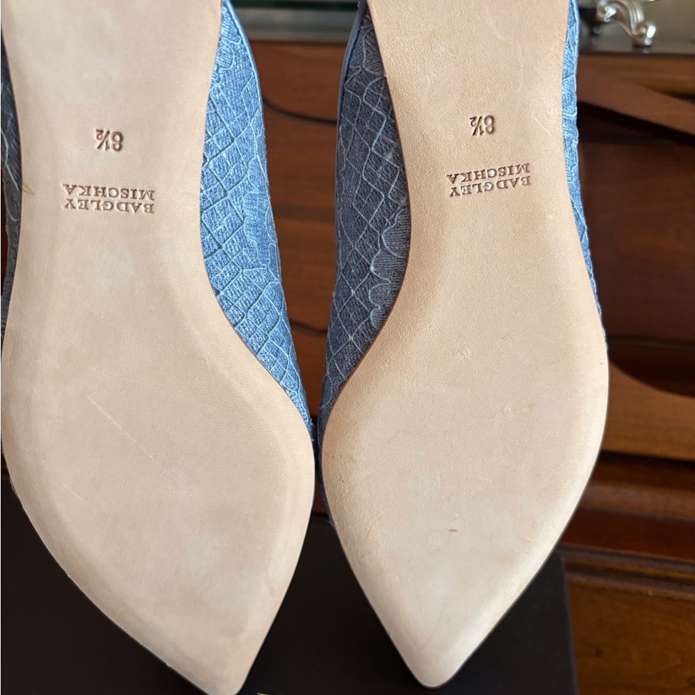 Badgley Mischka Women's Farley Blue Embellished Mules - Picture 6 of 16